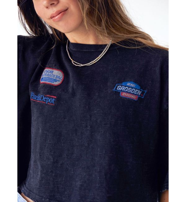 Ungrid「エンブロイダリーダメージロゴTee」|Tシャツ・カットソー|