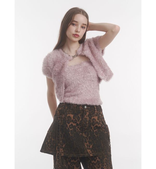 jouetie「ハーフスリーブラメニットアンサンブル」|ニット・セーター|