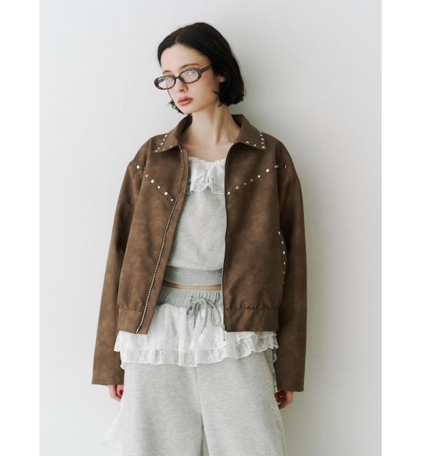 jouetie「レースドッキングオフショルプルオーバー【セットアップ対応】」|スウェット・ジャージ|