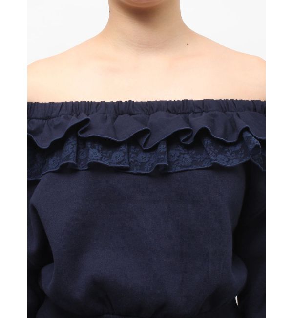 jouetie「レースドッキングオフショルプルオーバー【セットアップ対応】」|スウェット・ジャージ|