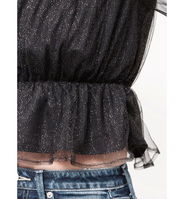 GYDA「ラメチュールオフショルブラウス」|シャツ・ブラウス|