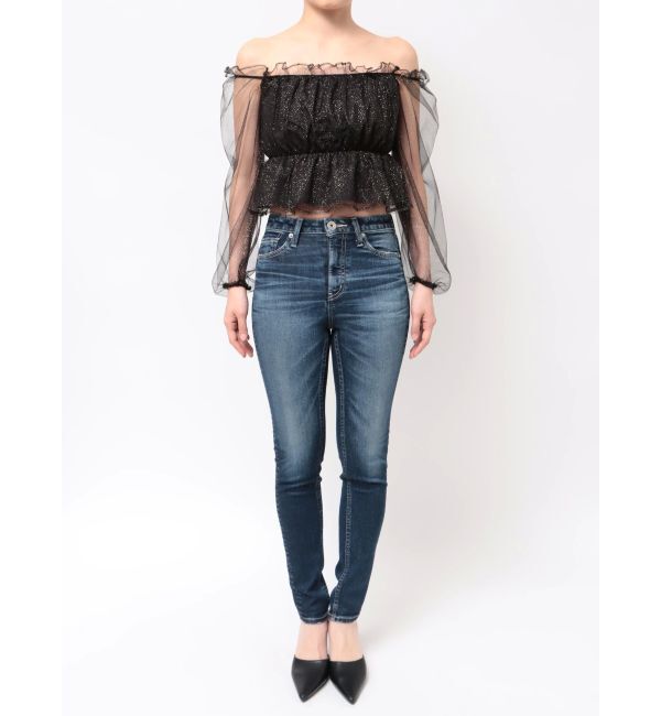 GYDA「ラメチュールオフショルブラウス」|シャツ・ブラウス|