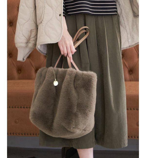 ikka「エコファー3層ポケットトートバッグ」|その他|Dkグリーン