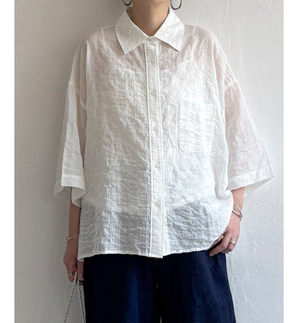 Lbc with Life「針抜きシアーボックスシルエットシャツ」|シャツ・ブラウス|