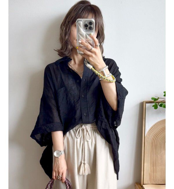 Lbc with Life「針抜きシアーボックスシルエットシャツ」|シャツ・ブラウス|