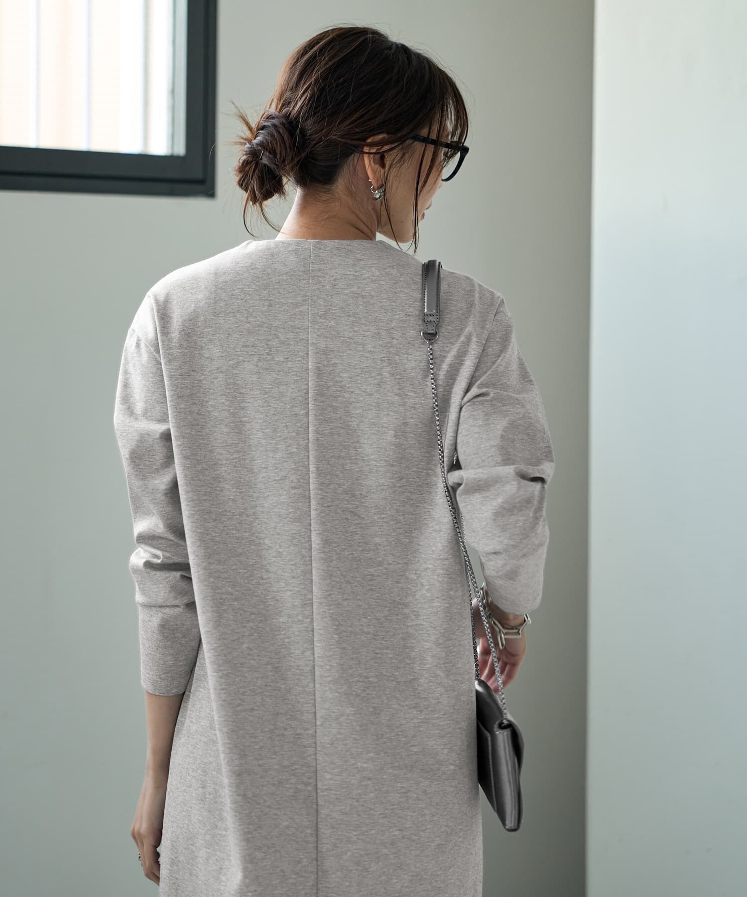 STYLE DELI「【Made in JAPAN】シルキーポンチ深Vワンピース」|ワンピース|