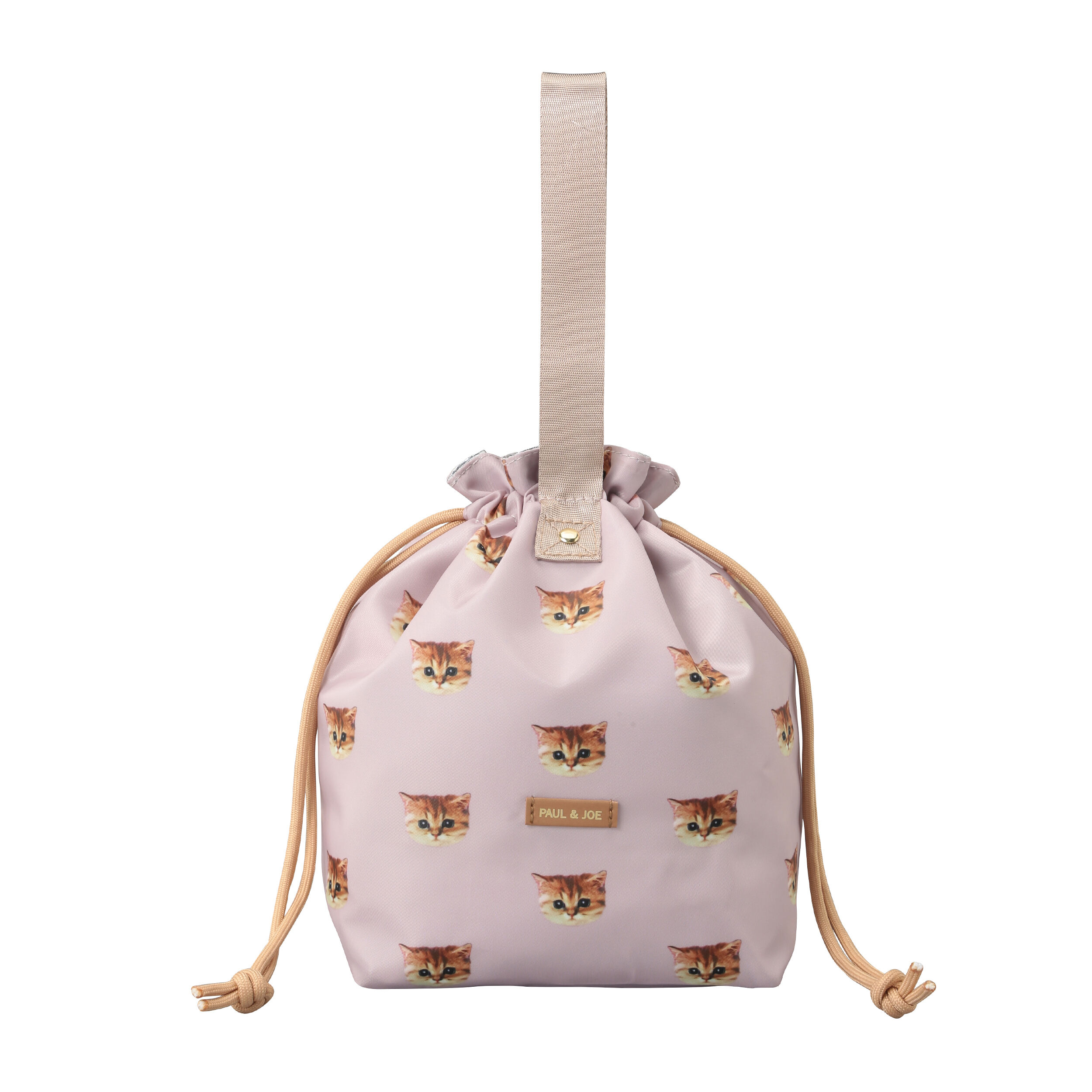 PAUL&JOE「ランチ巾着バッグ／ポール＆ジョー・ブレイクタイム」|食器・キッチングッズ|ピンクベージュ