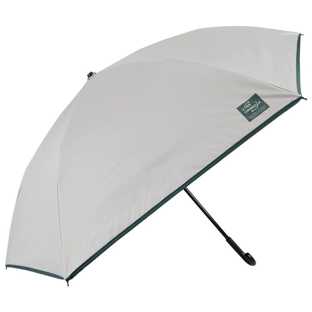 BACKYARD FAMILY「折りたたみ傘 2段折 通販 長傘 折り畳み傘 二段折り 晴雨兼用傘 傘 かさ 雨傘 日傘 55cm」|傘|グレー1