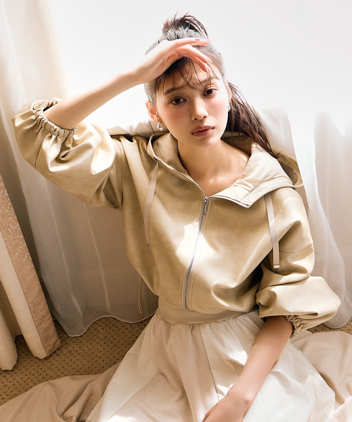 アンドクチュール「フェイクレザーブルゾン」|ブルゾン・スタジャン|