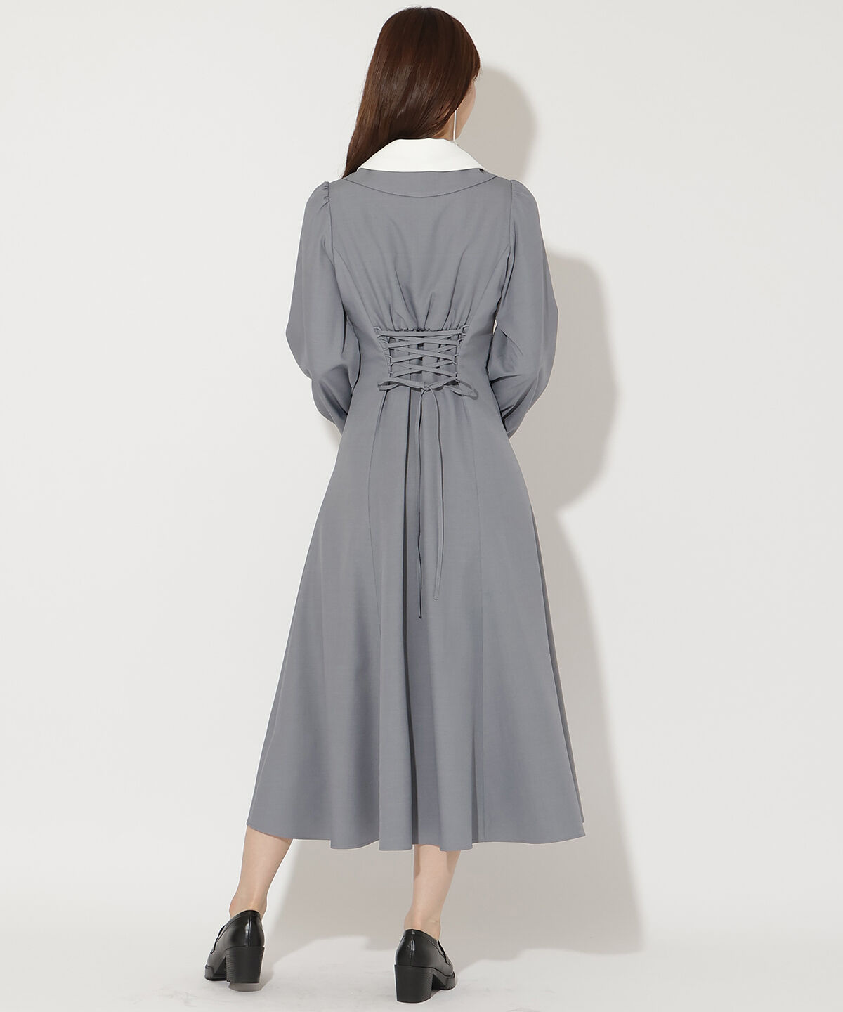 アンドクチュール「レイヤード襟フロントZIPワンピース」|ワンピース|