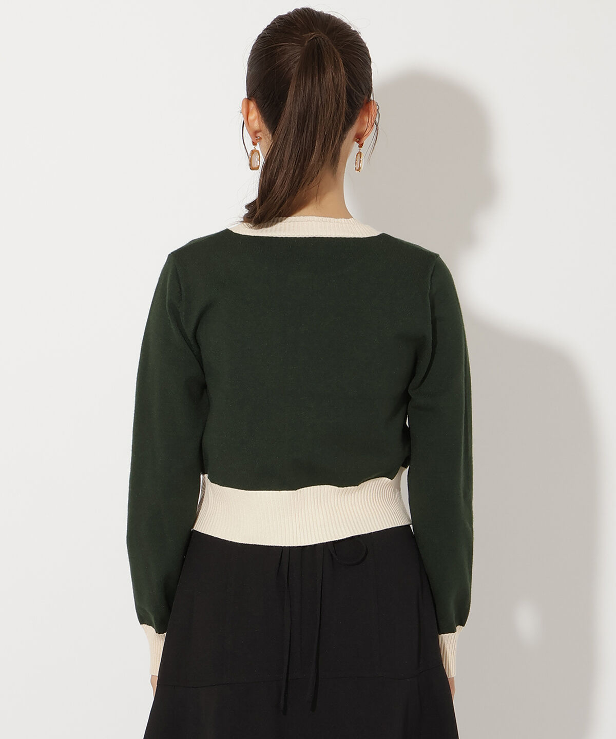 アンドクチュール「バイカラーアンサンブルニット」|カーディガン|