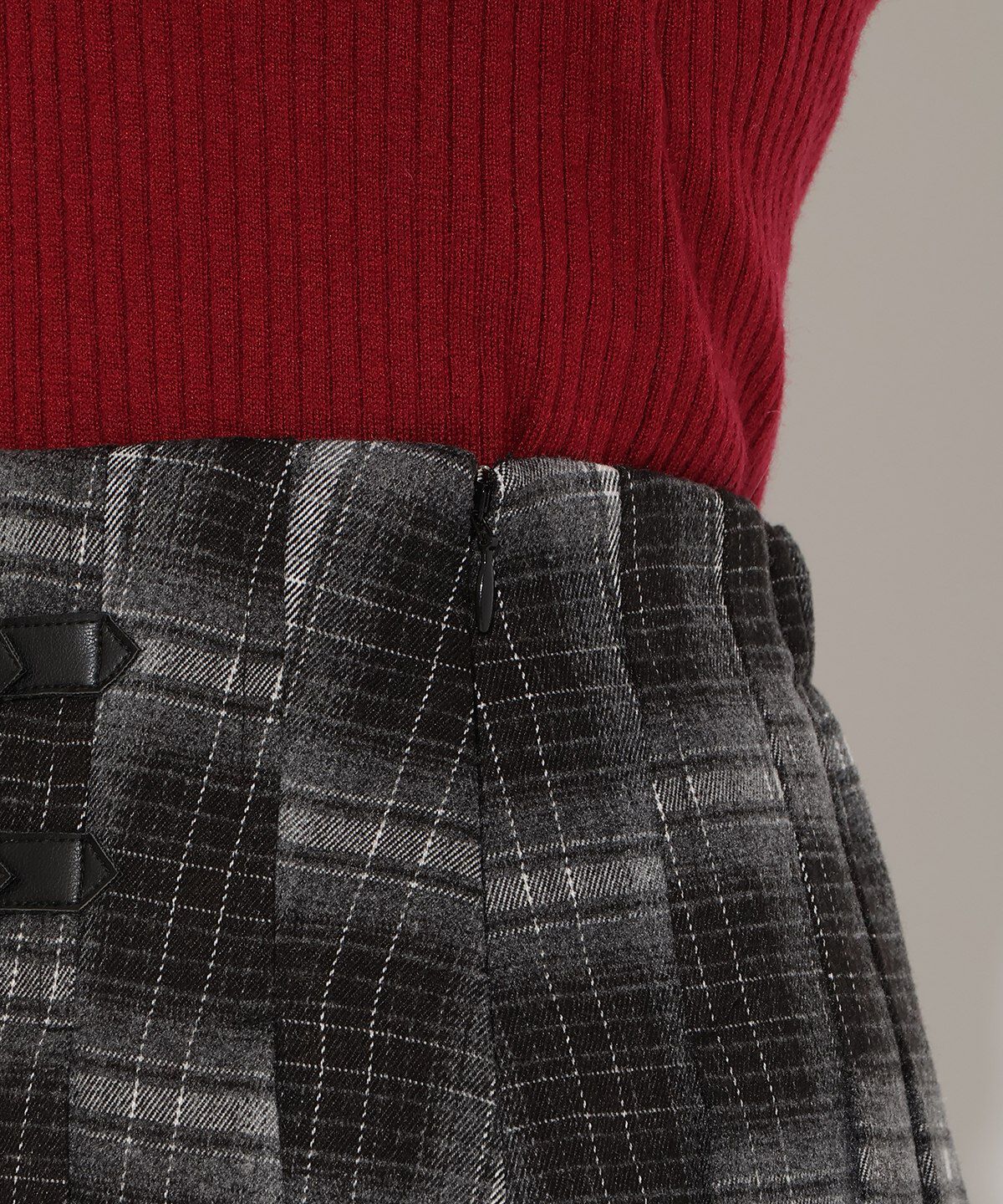 アンドクチュール「チェックミニスカート」|台形|