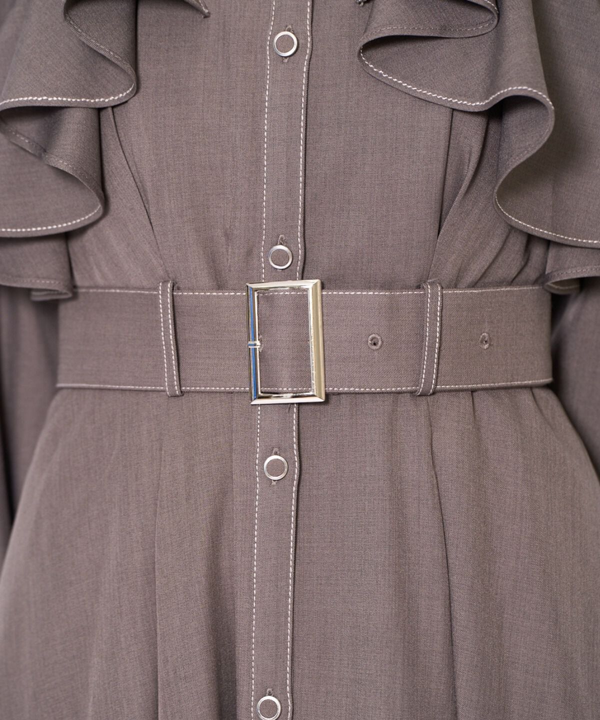 アンドクチュール「フリルケープシャツワンピース」|ワンピース|