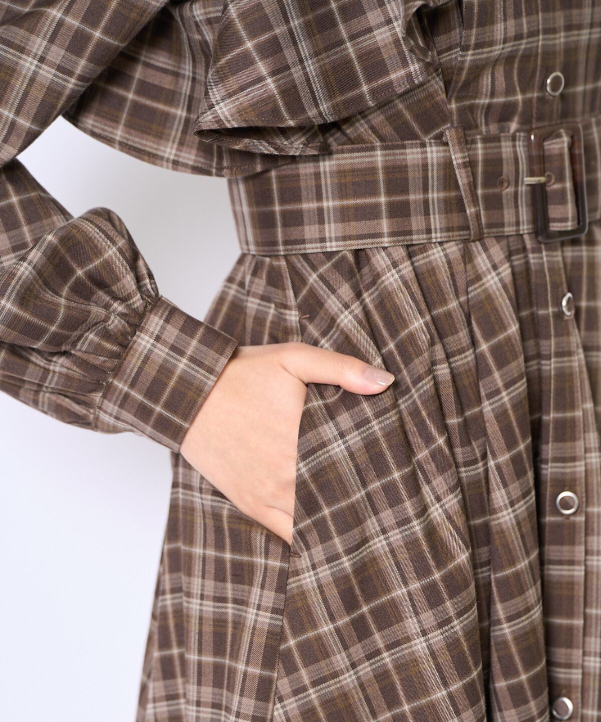 アンドクチュール「フリルケープシャツワンピース」|ワンピース|