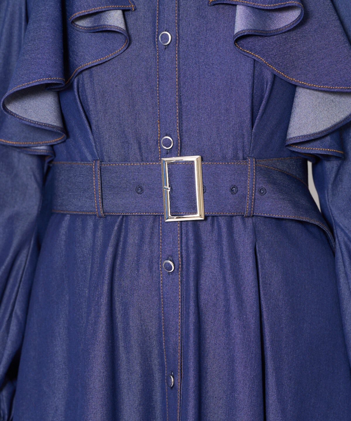 アンドクチュール「フリルケープシャツワンピース」|ワンピース|