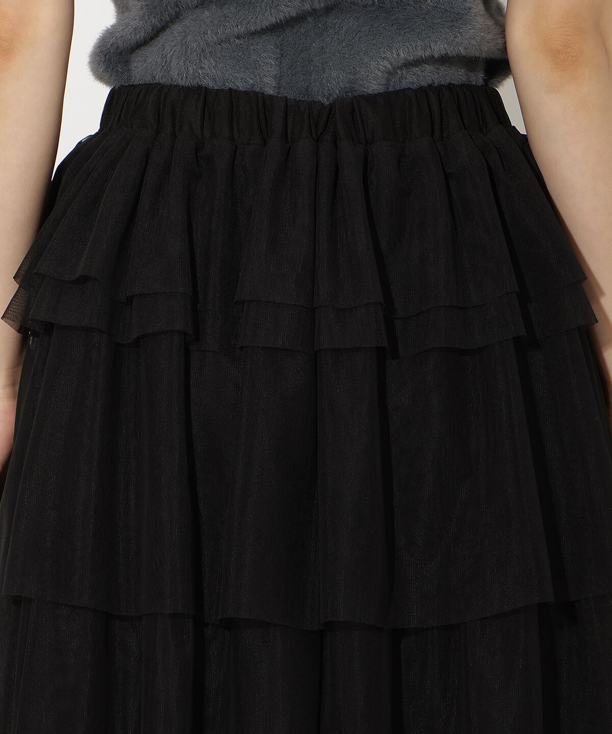 アンドクチュール「チュールティアードスカート」|フレア|