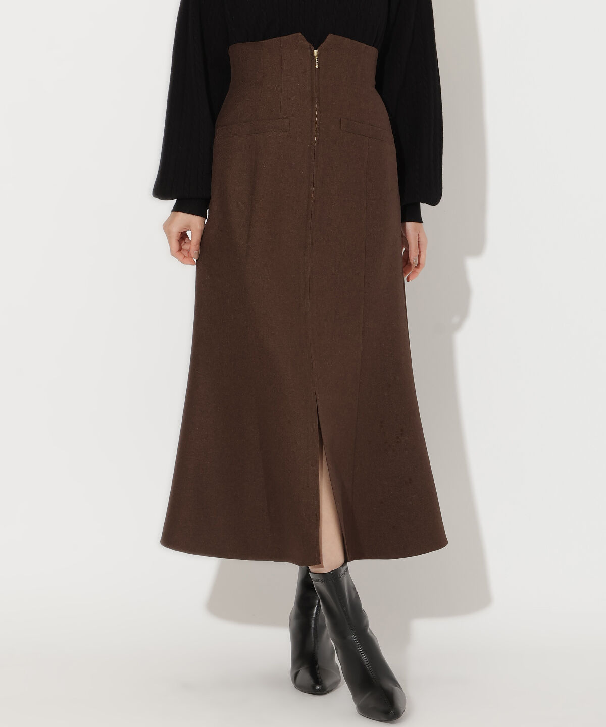 アンドクチュール「フロントZIPマーメイドスカート」|フレア|
