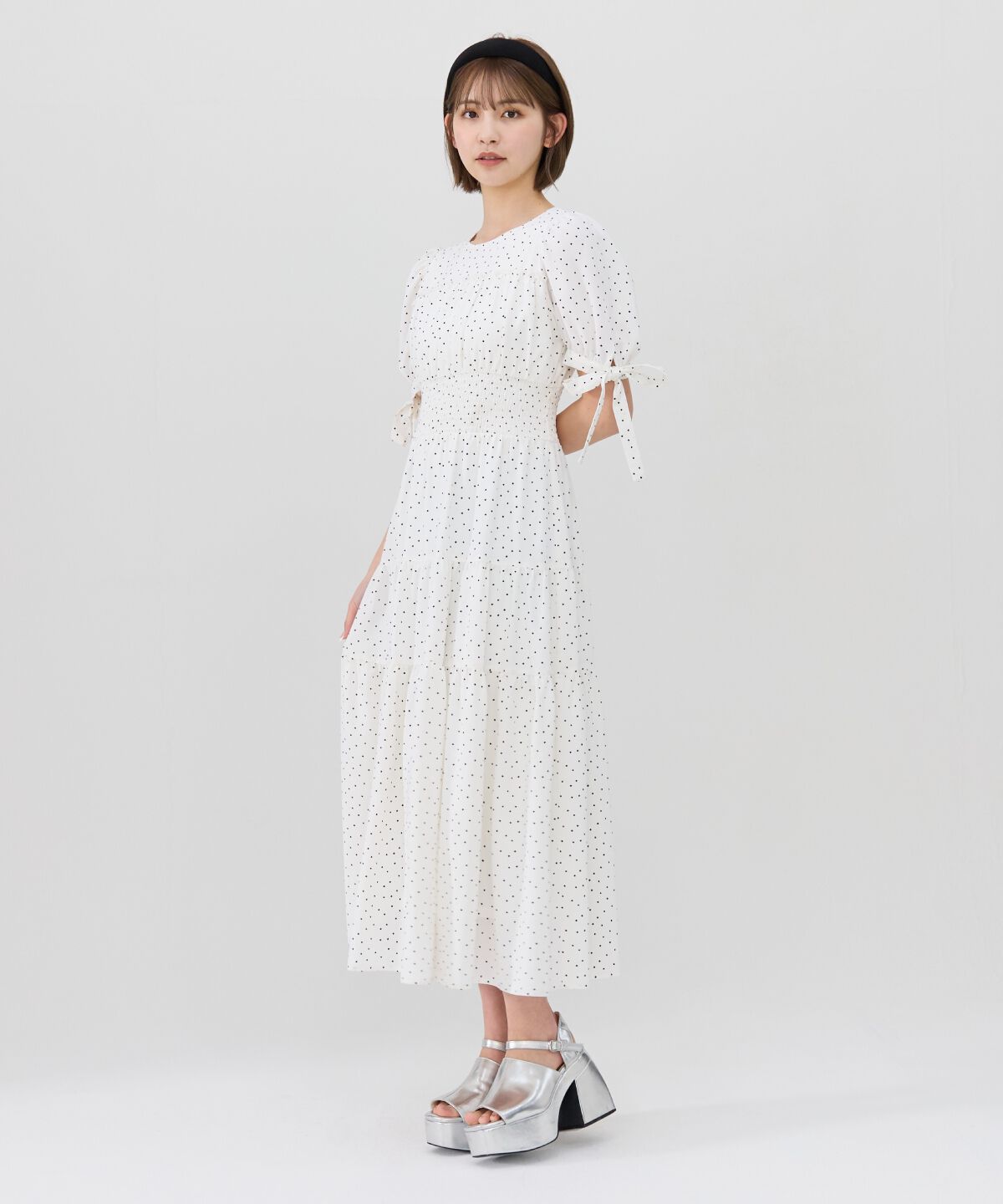 REDYAZEL「リボンスリーブティアードワンピース」|ワンピース|