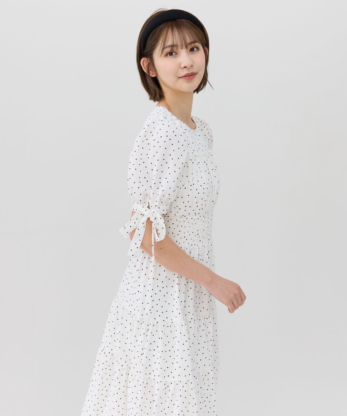 REDYAZEL「リボンスリーブティアードワンピース」|ワンピース|