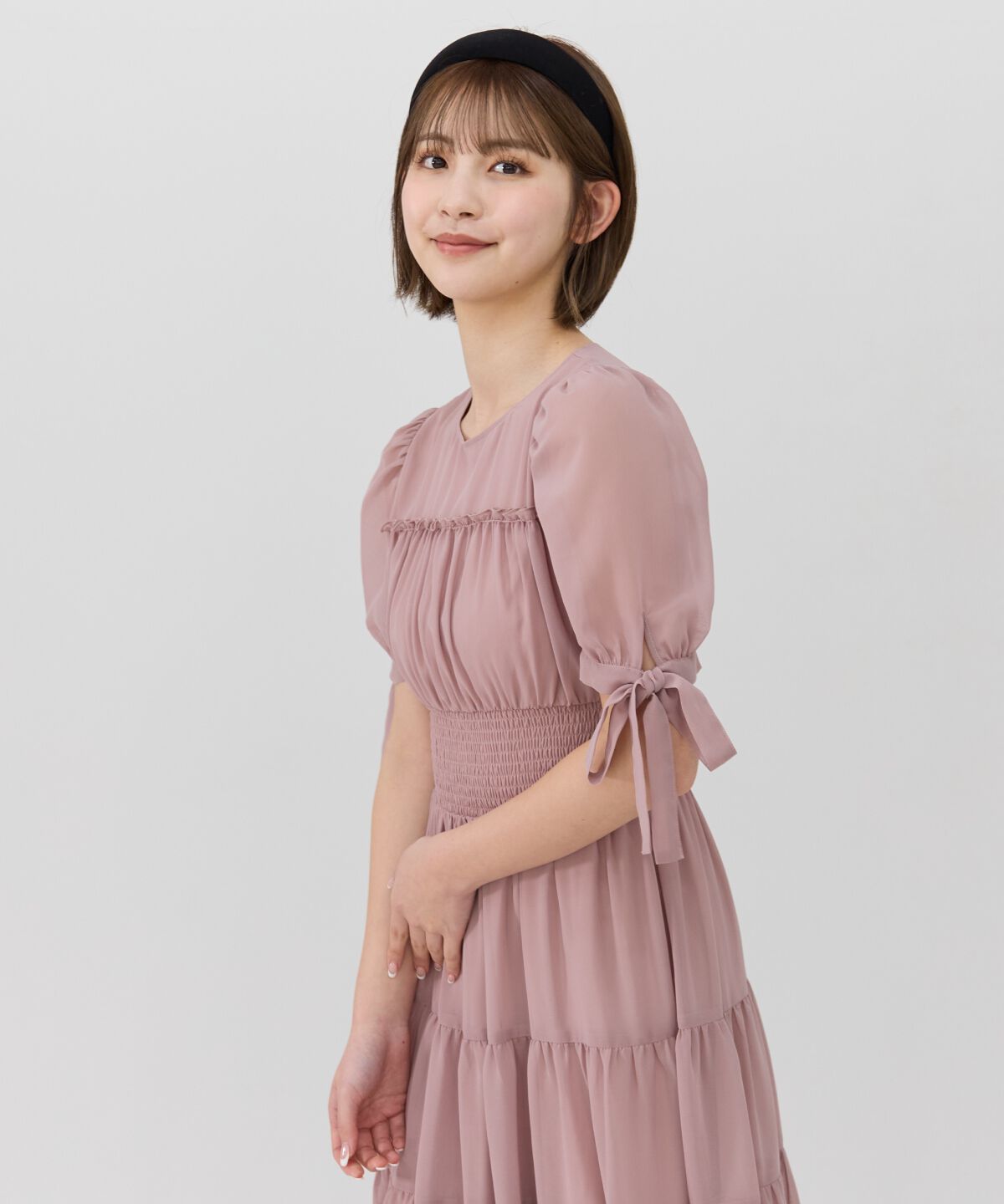 REDYAZEL「リボンスリーブティアードワンピース」|ワンピース|