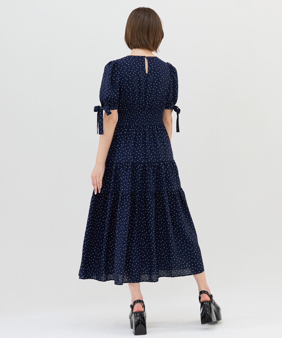 REDYAZEL「リボンスリーブティアードワンピース」|ワンピース|