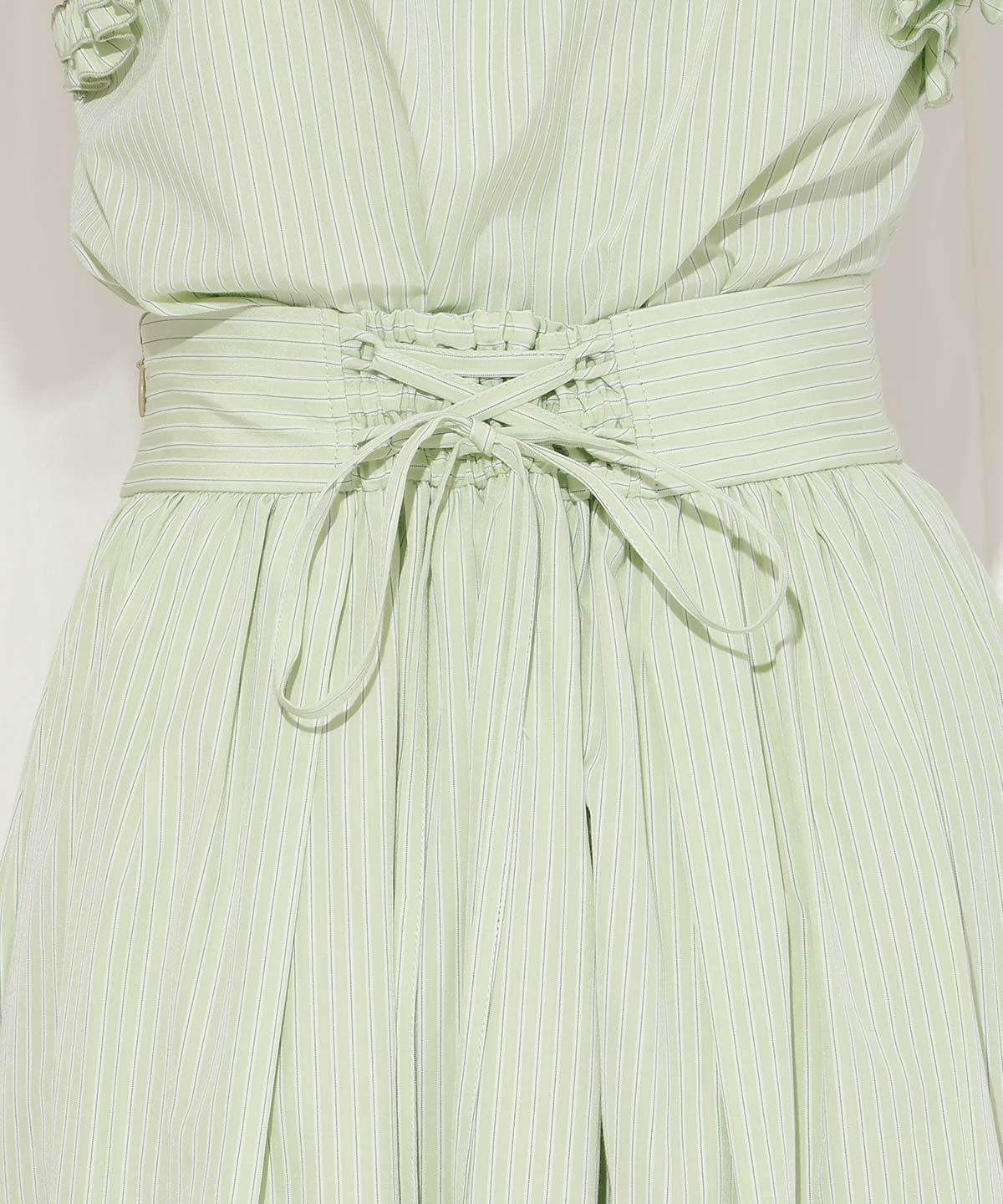 WILLSELECTION「バックレースアップストライプスカート」|フレア|