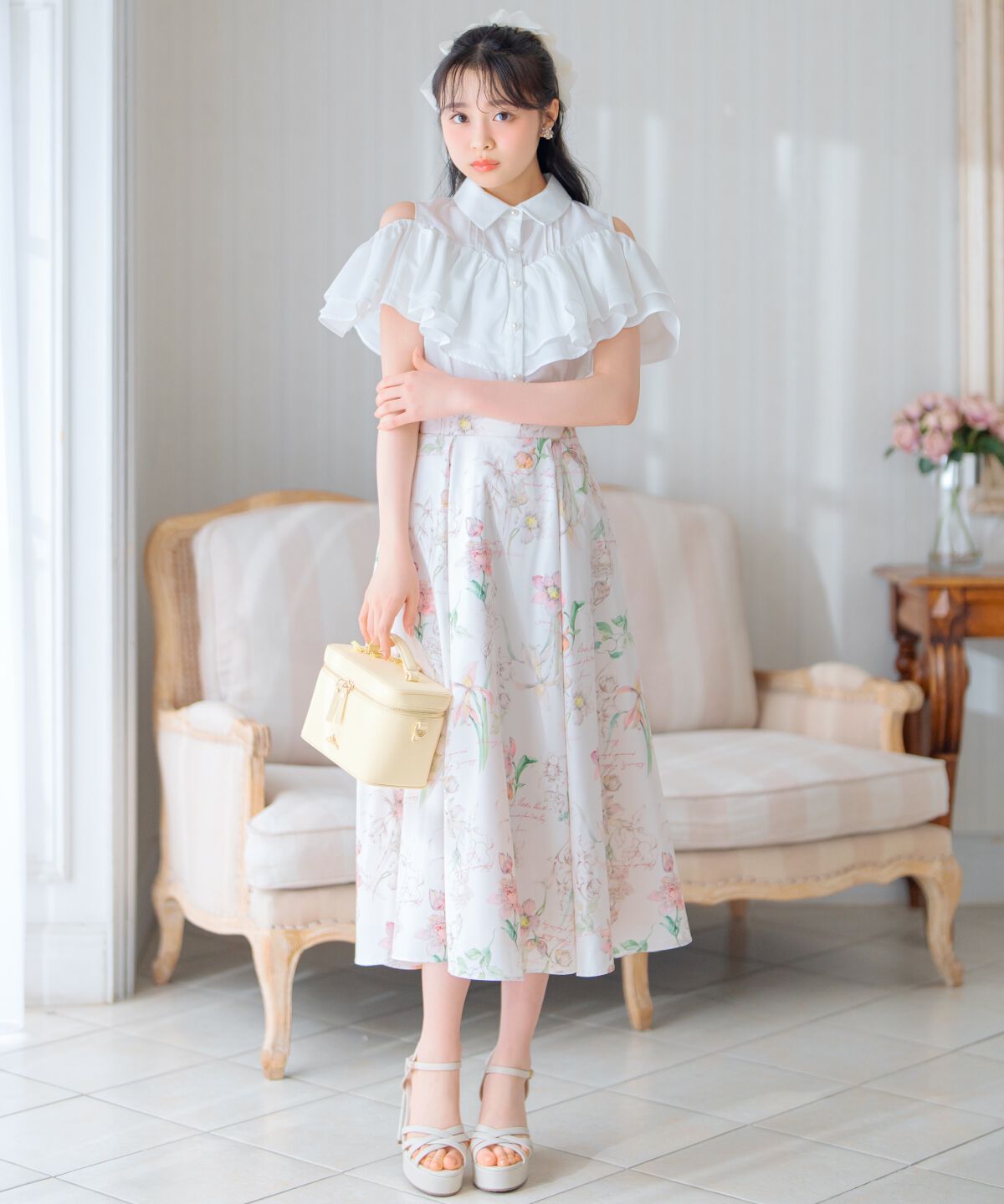 WILLSELECTION「ボタニカルフラワータックフレアスカート」|フレア|