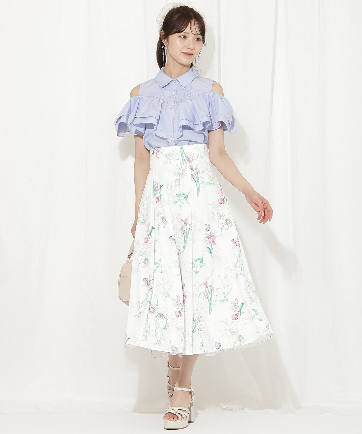 WILLSELECTION「ボタニカルフラワータックフレアスカート」|フレア|
