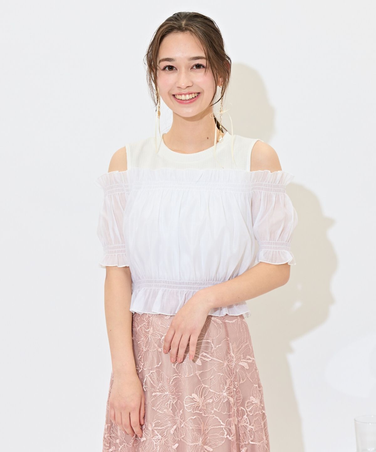 WILLSELECTION「レイヤード風オフショルカットトップス」|Tシャツ・カットソー|