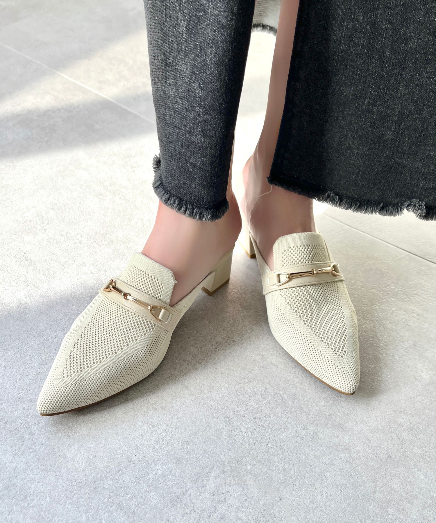 ORiental TRaffic「ローファーデザインニットミュール/45102」|パンプス|