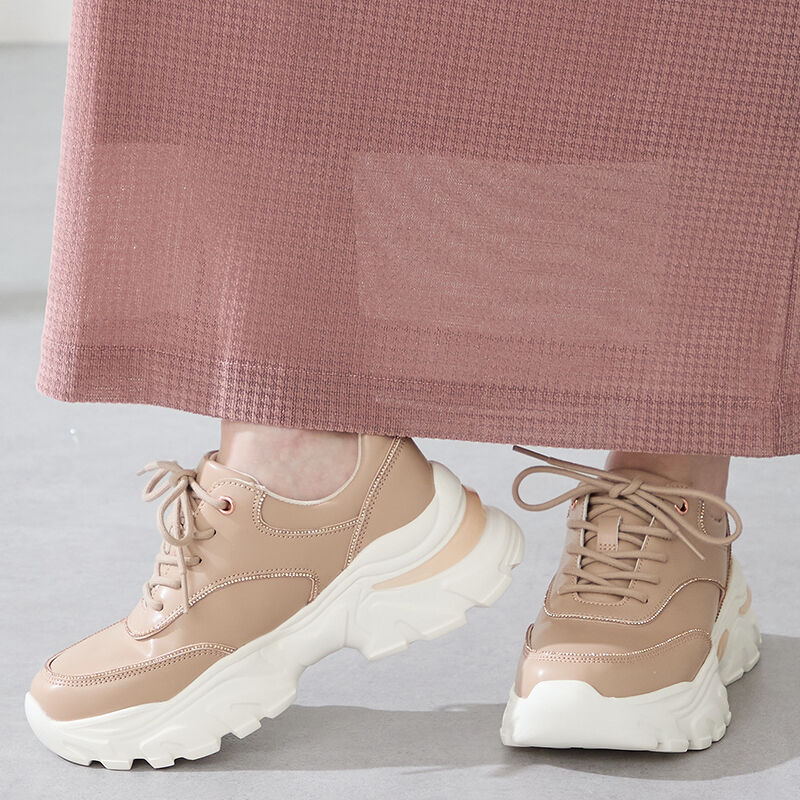 ORiental TRaffic「 ラインストーン 切替 ダッド スニーカー /OT3769 厚底」|スニーカー|