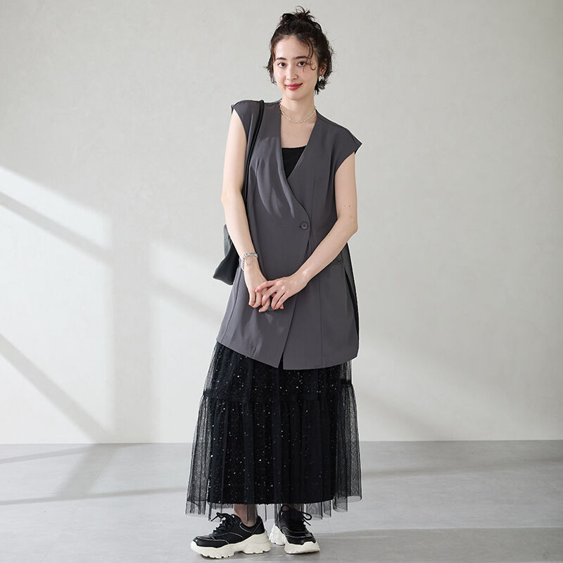 ORiental TRaffic「 ラインストーン 切替 ダッド スニーカー /OT3769 厚底」|スニーカー|