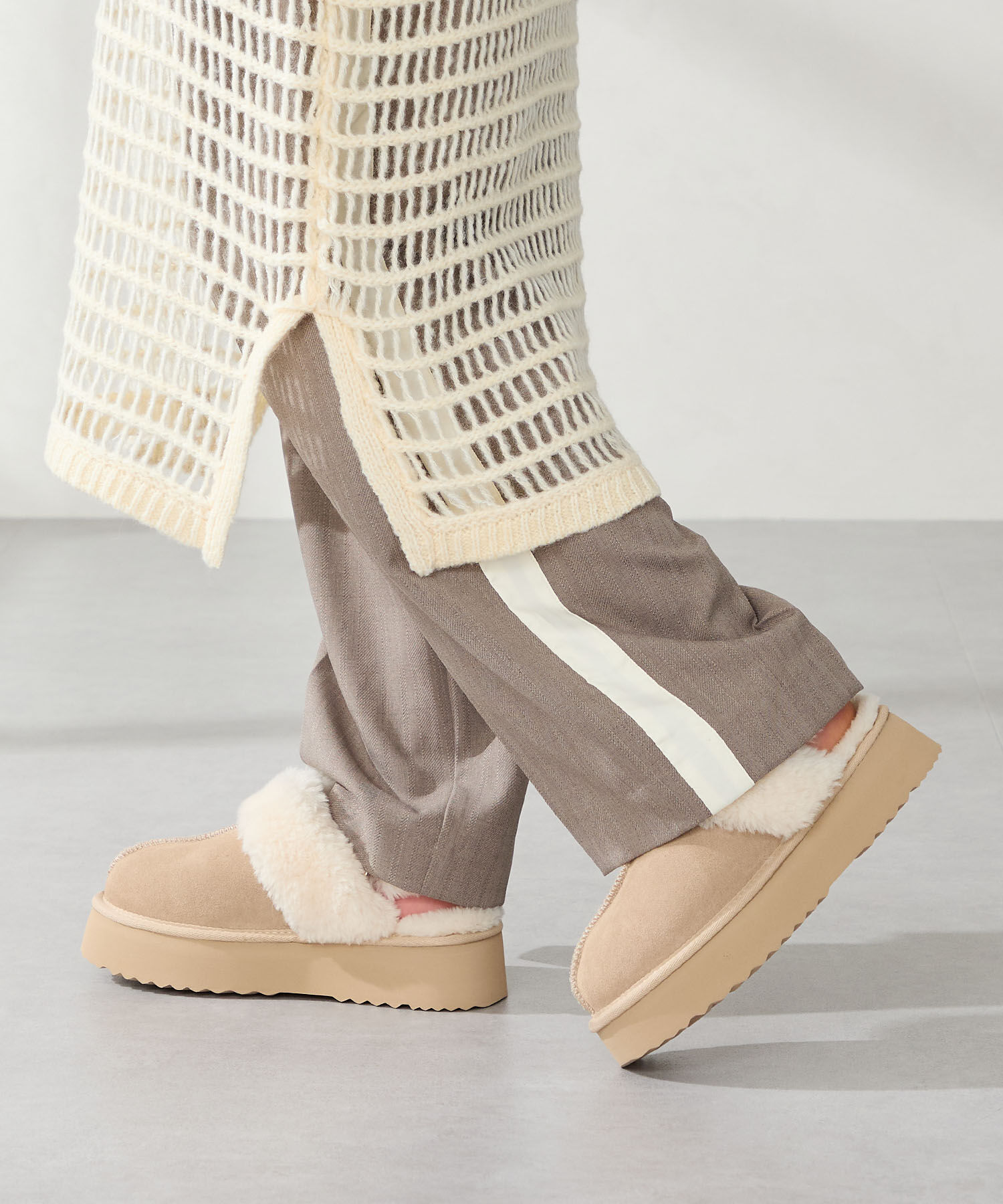 ORiental TRaffic「【 厚底 】 ムートン 2way サンダル /51320 防寒」|サンダル|