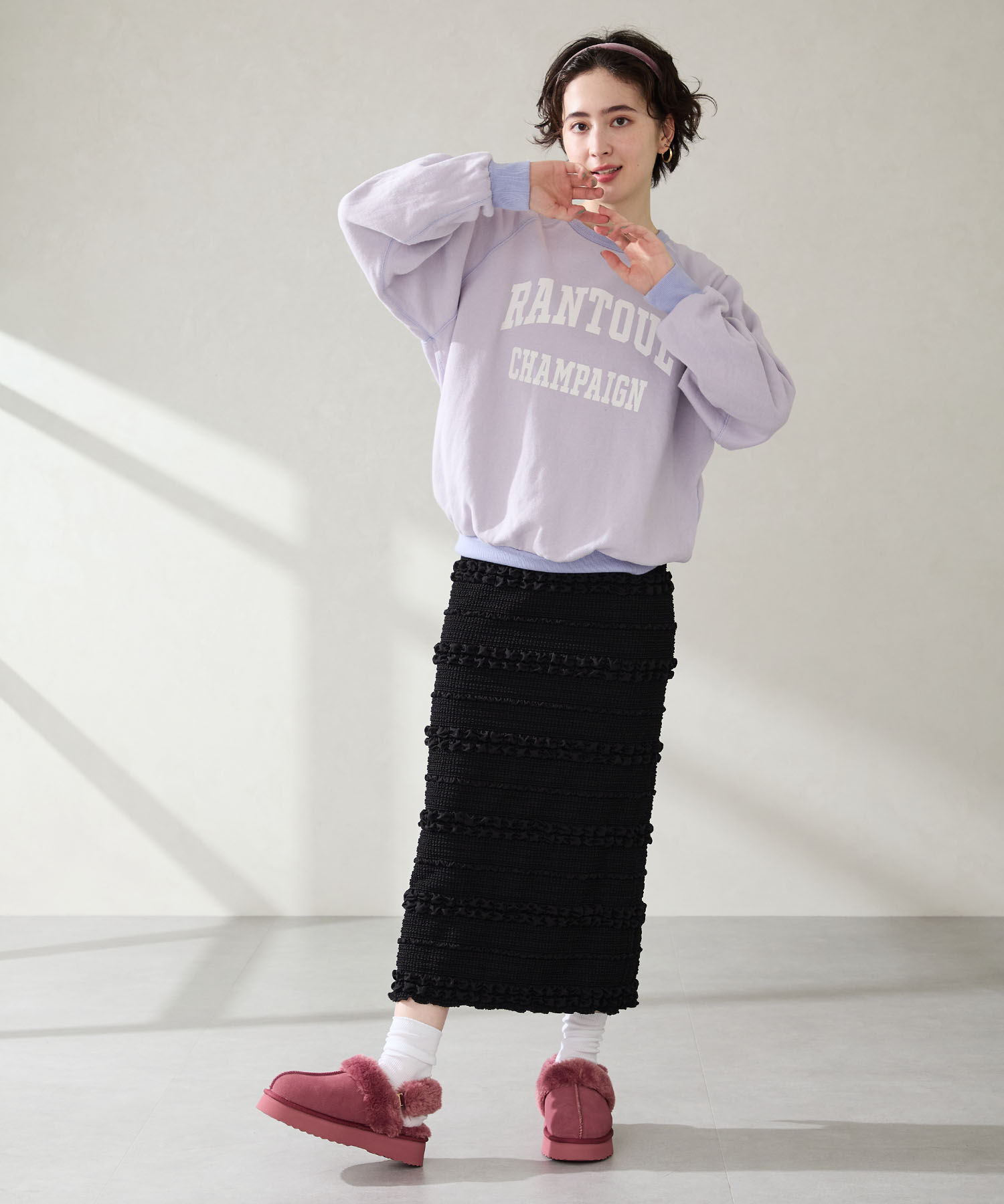 ORiental TRaffic「【 厚底 】 ムートン 2way サンダル /51320 防寒」|サンダル|