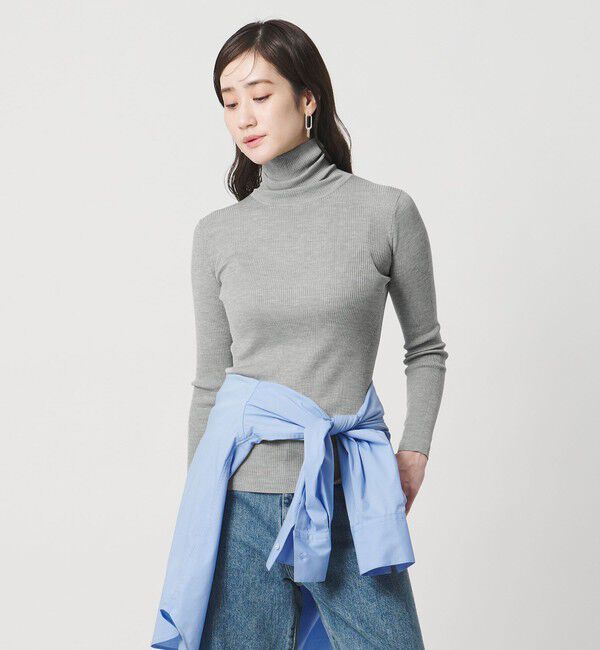 UNITED ARROWS「シルクリブ タートルネック ニット」|ニット・セーター|