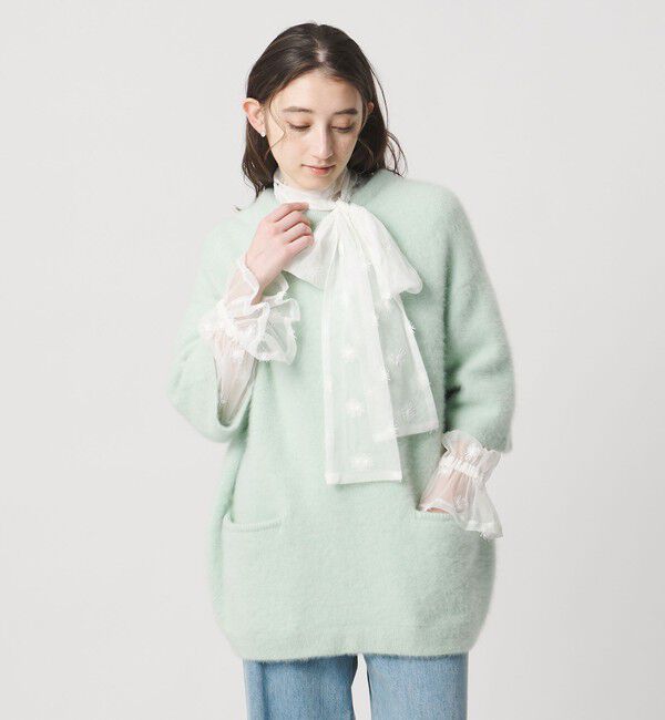 UNITED ARROWS「チュールフラワー ボウタイブラウス ‐ウォッシャブル‐」|シャツ・ブラウス|