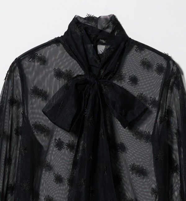 UNITED ARROWS「チュールフラワー ボウタイブラウス ‐ウォッシャブル‐」|シャツ・ブラウス|