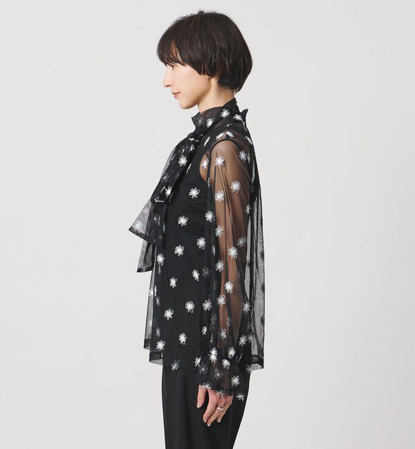 UNITED ARROWS「チュールフラワー ボウタイブラウス ‐ウォッシャブル‐」|シャツ・ブラウス|