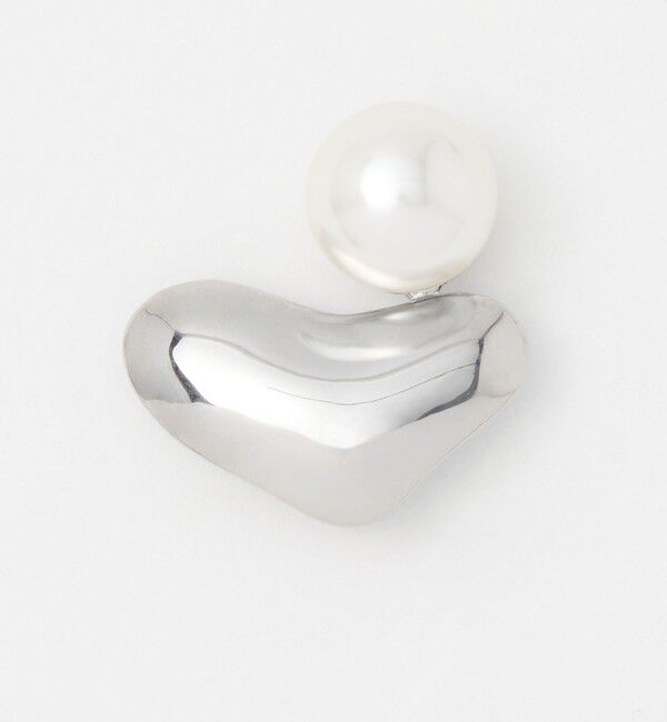 UNITED ARROWS「＜AYA KANEKO&times;IRIS 47&times;UNITED ARROWS＞イミテーションパール ハートブローチ」|ブローチ・コサージュ|SILVER