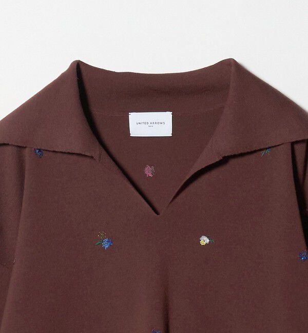 UNITED ARROWS「フラワー エンブロイダリー スキッパーニット」|ニット・セーター|