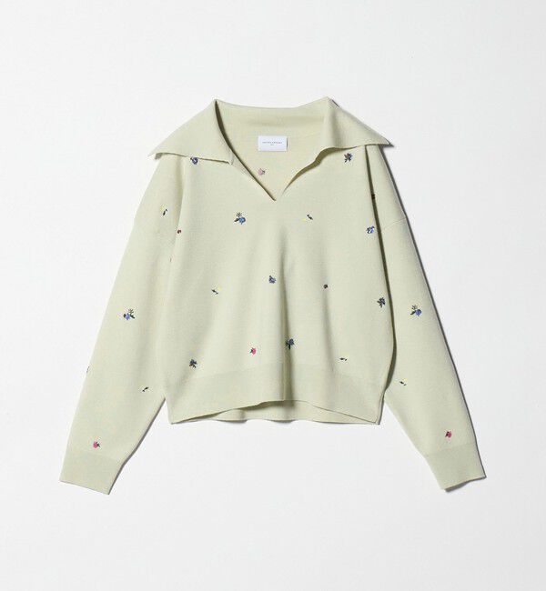 UNITED ARROWS「フラワー エンブロイダリー スキッパーニット」|ニット・セーター|