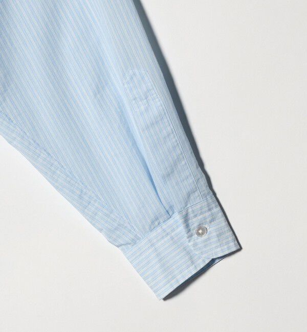 UNITED ARROWS「フェザーポプリン ストライプ バンドカラー シャツ」|シャツ・ブラウス|