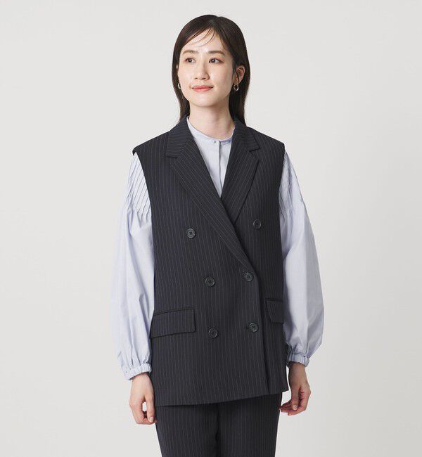 UNITED ARROWS「Drapy ピンストライプ テーラード ミドル ベスト」|ベスト・ジレ|