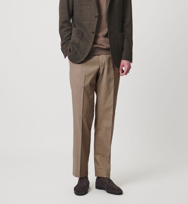 UNITED ARROWS「クールモーション ドビー サイドエクステンド ノープリーツスラックス COMFORT EASY‐MODEL　接触冷感　吸」|スラックス|