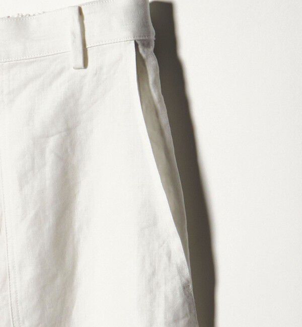 UNITED ARROWS「リネン パッチポケット イージーパンツ WHITE ‐ウォッシャブル‐」|チノ|