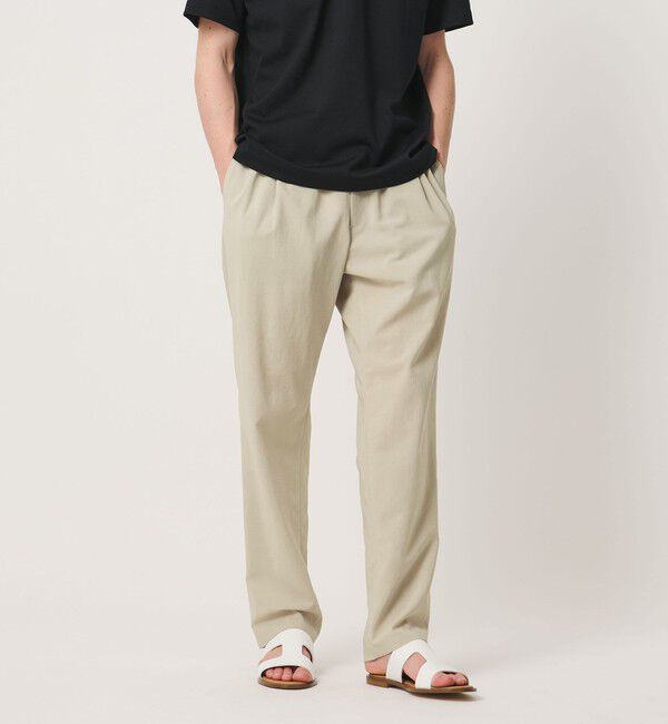UNITED ARROWS「サマーポリエステル ナチュラルポプリン オールギャザー 1プリーツ イージーパンツ」|その他|BEIGE