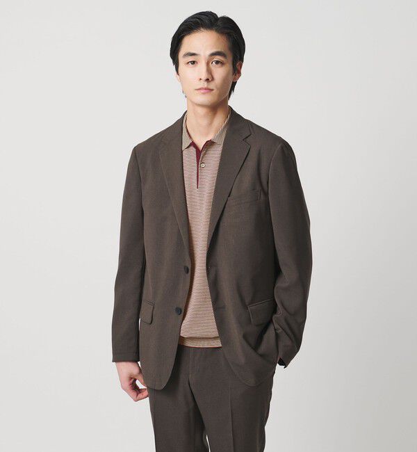 UNITED ARROWS「ショートスリーブ ボーダー ニットポロシャツ UA COZY ウォッシャブル 抗菌防臭」|ポロシャツ|