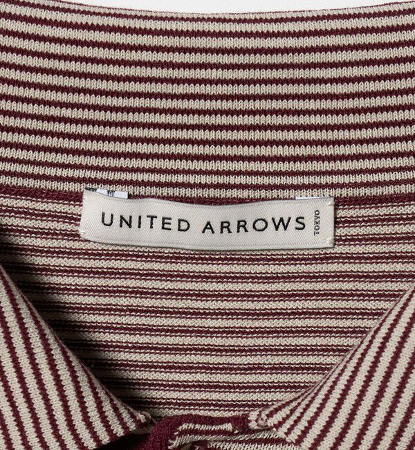 UNITED ARROWS「ショートスリーブ ボーダー ニットポロシャツ UA COZY ウォッシャブル 抗菌防臭」|ポロシャツ|