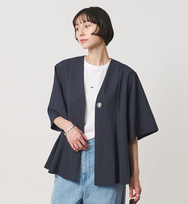 UNITED ARROWS「Spiree ストライプ ブラウス ‐ウォッシャブル‐」|シャツ・ブラウス|