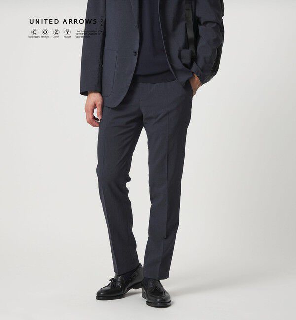 UNITED ARROWS「ポリエステル T＆T ノープリーツ パンツ UA COZY ウォッシャブル ヨコストレッチ」|スラックス|NAVY